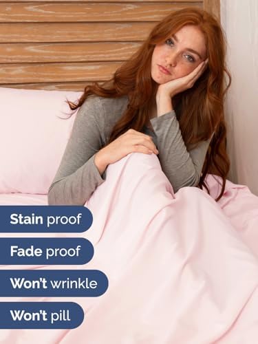 Extra Deep Twin Sheet Set - 3 Piece Breathable & Cooling - Lavender Pink
