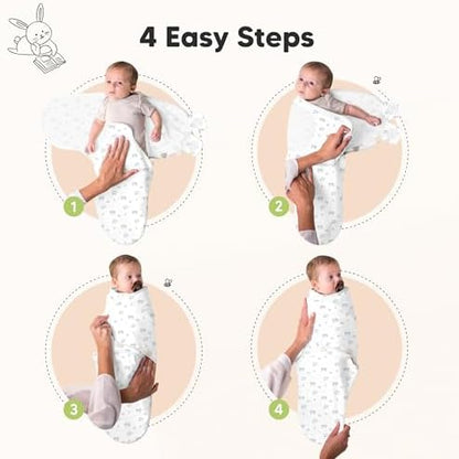 KeaBabies 3-Pack Organic Baby Swaddles for Newborns, Excavation, 0-3M
