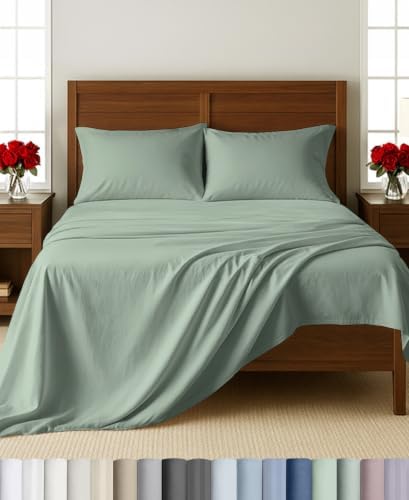 California Design Den 100% Cotton Sateen Twin XL Sheet Sets, 3 Pcs