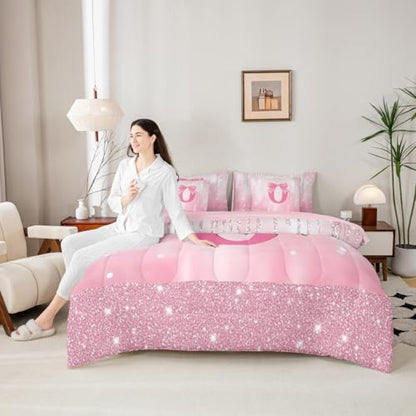 Feelyou Boys Girls Pink Bowknot Bed in A Bag Twin Size