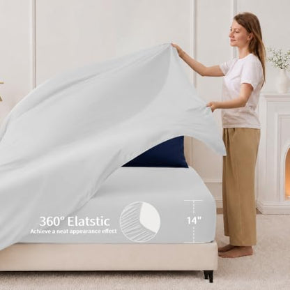 FUANNA Queen Comforter Set 7 Pieces, Reversible Bed Set, Soft Bed in a Bag