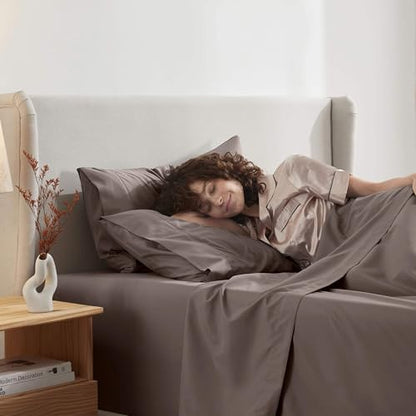 Nestl Twin Sheet Set - Bed Sheets - Chocolate Brown - 3-Piece Deep Pocket