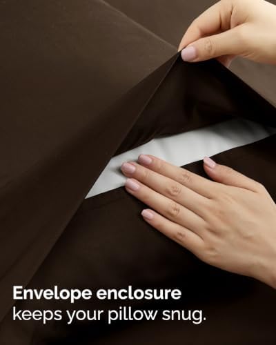 King 6 Piece Bed Sheet Set - Breathable & Cooling Sheets - Chocolate Brown