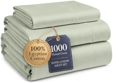 LANE LINEN Sheets for Twin XL 100% Egyptian Cotton Sateen - Mineral