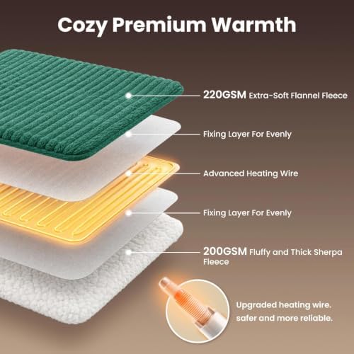 Homemate Electric Heated Heating Blanket King Size 100"x90" Dual Control
