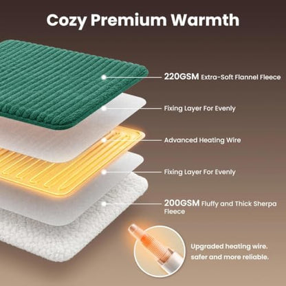 Homemate Electric Heated Heating Blanket King Size 100"x90" Dual Control