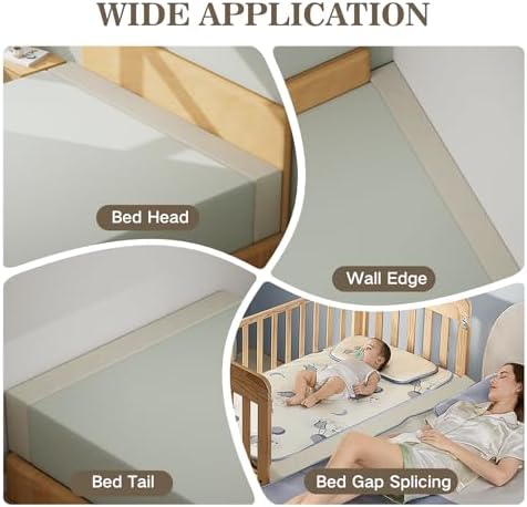 DEEPSHARK Bed Gap Filler for Headboard,Space Filler Between Bed and Wall Side,High-Density Sponge, Removable and Washable Cover（Beige-King-78 * 8 * 6in）