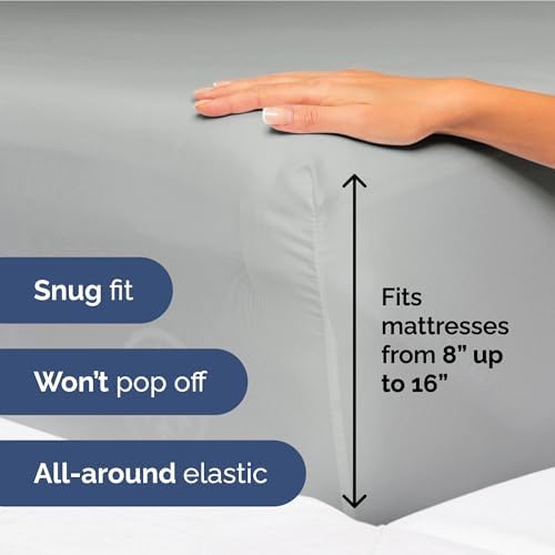 Twin XL Size 3 Piece Sheet Set - Soft & Cooling Sheets - Light Slate Grey