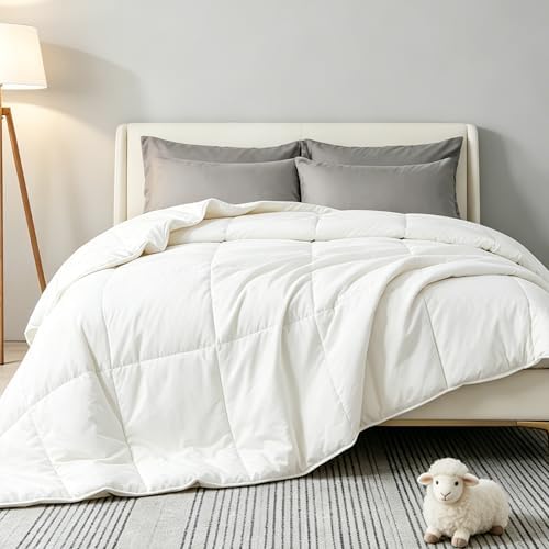 100% Australian Wool Comforter Queen-All Season Breathable Duvet Insert