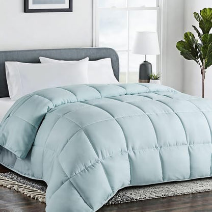 COHOME Twin/Twin XL Size Comforter, All-Season Quilted Down Alternative Duvet Insert, Luxury Hotel GentleSoft Comforter with Anti-Clump Tech & 8 Tabs - Reversible - Aqua 64x88 inches