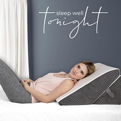 Kolbs Memory Foam Adjustable Bed Wedge Pillow - Wedge Pillow Set for After Surgery - 9 x 12 inch Height Chic Jacquard Cover Multi Use for Sleeping and Acid Reflux