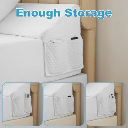 MEGCXIT Queen Bed Wedge Pillow for Headboard, 60"x10"x6", White