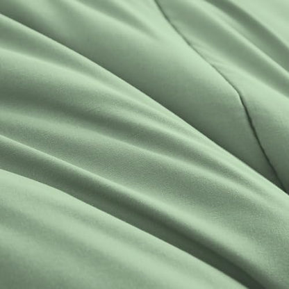 Maple&Stone Full Comforter Set 7 Pieces Bed in a Bag Sage Green Bed Set