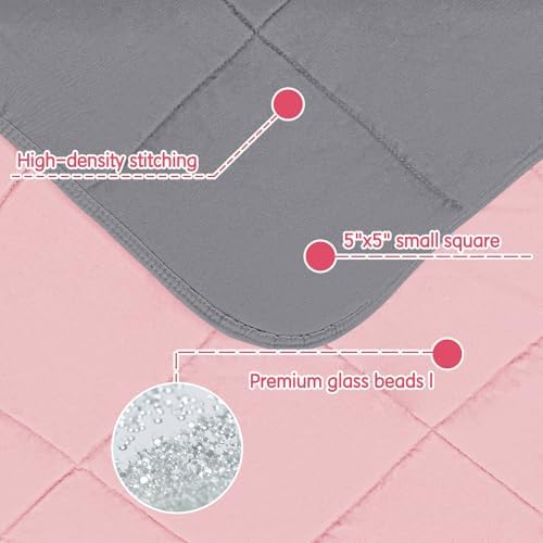 yescool Weighted Throw Blanket 3lbs, 36" x 48", Pink Grey