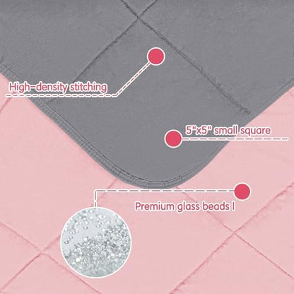 yescool Weighted Throw Blanket 3lbs, 36" x 48", Pink Grey