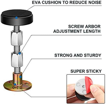 Krisler Adjustable Threaded Bed Frame Anti-Shake Tool for Bed, Headboard stoppers, Bedside Headboards Prevent loosening Anti-Shake Fixer, 4pc, 30-112mm, Easy Install