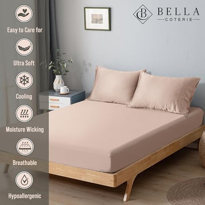 Bella Coterie | Luxury Bamboo Viscose Split King Size Fitted Sheet Only