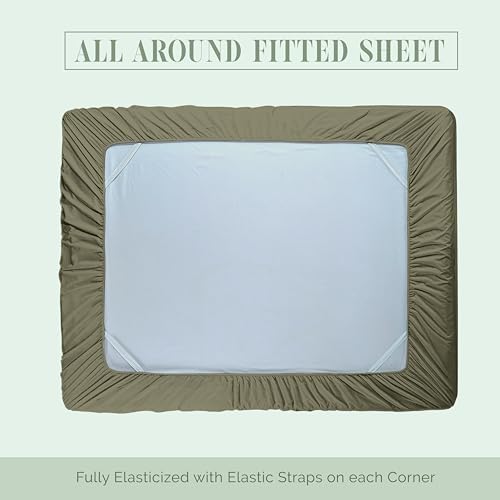 Elegant Comfort 1500 Premium Hotel Quality 18-24 Inches Deep - Extra Deep Pocket Single Fitted Sheet for High Mattress, Luxury and Softest, Smart Pocket - Wrinkle Free, King, Green