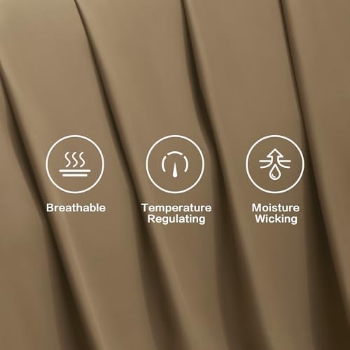 Andency Taupe King Size Sheets Set, 100% Viscose Derived from Bamboo, Cooling King Sheets, Deep Pocket Up to 16", Silky Soft Bed Sheets, Hotel Luxury Breathable Bedding Sheets & Pillowcases…