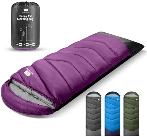 Sleeping Bags for Adults Teens, 4 Season Camping Sleeping Bag Waterproof,Machine Washable Backpacking Gear for Cool Weather,Outdoor Tent Hiking Hunting,with Compression Sack,86.6x31.5