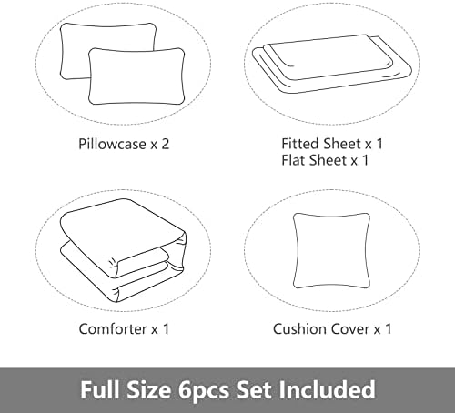 ROWADALO 6 Pieces Bed in A Bag Gamer Bedding Set for Boys Kids Adult Gaming Comforters Set,Boys Bed in A Bag Set Full Size Comforter with Fitted Sheet Flat Sheet Pillowcase pillowsham,DJTH5026Full