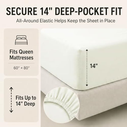 CozyLux Queen Comforter Set Ivory - 7 Pieces Bed in a Bag