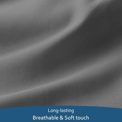 Moonsea Air Mattress King Size Sheets Set, 4 Piece King Bed Set, Grey