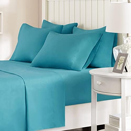 Comfort Spaces Microfiber 14" Deep Pocket, Twin XL Sheet Set 4 pcs, Teal