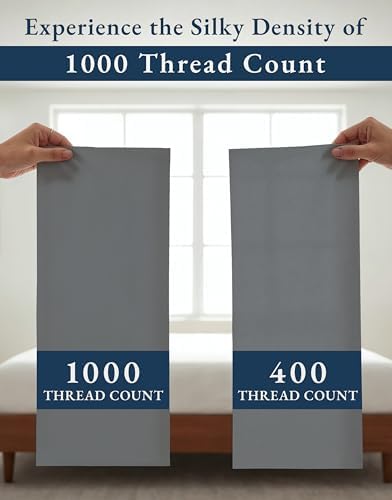 LANE LINEN Cooling Sheets Full 100% Egyptian Cotton Sateen - Charcoal