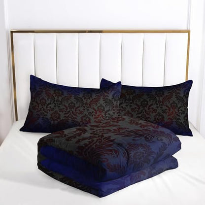 Paisley Floral Comforter Twin Size,Gothic Kids Comforter Set,3Pcs Bedding Set Printed Comforter with 2 Pillowcases,Down Alternative,Soft and Lightweight,for All Seasons