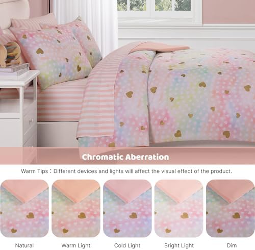 Twin Comforter Set with Sheets for Girls-5 Pieces Twin Bedding Sets