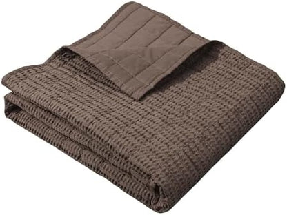 Levtex Home Cloud Waffle - Throw - Waffle Textured - Cocoa - Throw (50x60in.) - Cotton