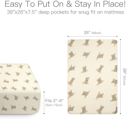 Organic Pack and Play Sheets Fitted 38”x26”Playard Bedding Sheet Bed Cover