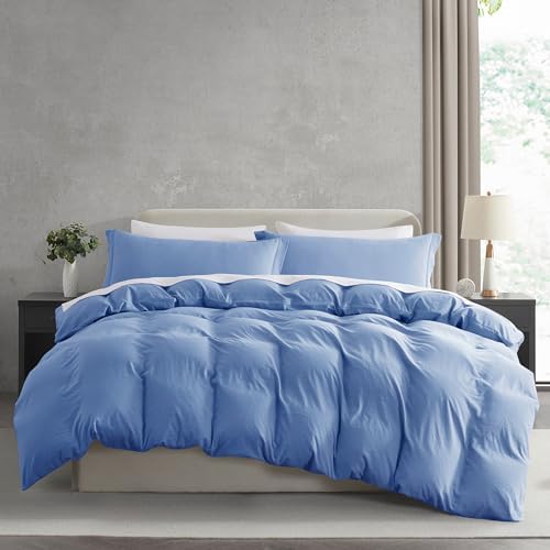 Hearth & Harbor Prewashed King Duvet Cover Set, Blue Heaven