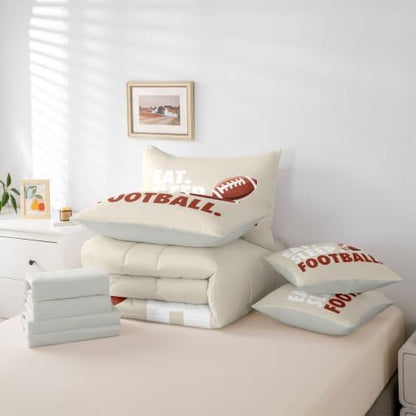 Erosebridal Football Comforter Set with Sheets 7 Piece King