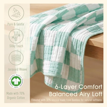 Ultra Soft Muslin Baby Blanket, A Versatile Swaddle and Bed Blanket for Babies, Toddlers, Boys, and Girls (1 Pack).