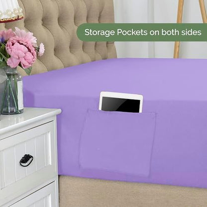 Elegant Comfort 1500 Premium Hotel Quality 18-21 Inches Deep - Extra Deep Pocket Single Fitted Sheet for High Mattress, Luxury and Softest, Smart Pocket - Wrinkle Free, Twin/Twin XL, Lilac