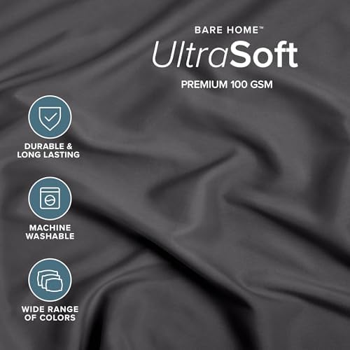 Bare Home Queen Fitted Sheet - 1800 Ultra-Soft (Queen, Forged Iron Grey)