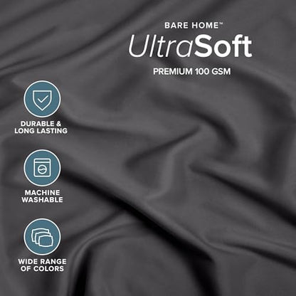 Bare Home Twin Fitted Sheet - 1800 Ultra-Soft (Twin, Forged Iron Grey)