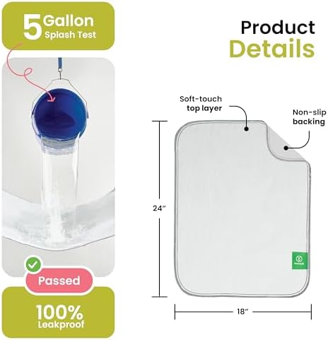 IMPROVIA® Washable Underpads, Heavy Absorbency Reusable Incontinence Pads
