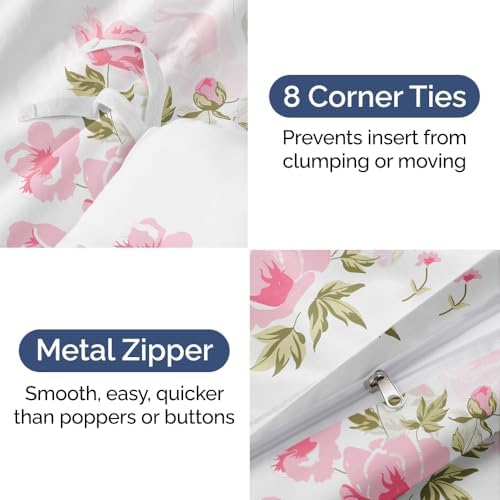 Duvet Cover Full Size - Extra Soft Floral Duvet Cover - 3 Piece - Bloom