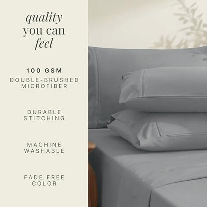 Hearth & Harbor Extra Deep Pocket Full Sheets Sets - Fits Mattress 18-24 Inches Deep - Extra Deep Pocket Sheets - 6 Piece Full Size