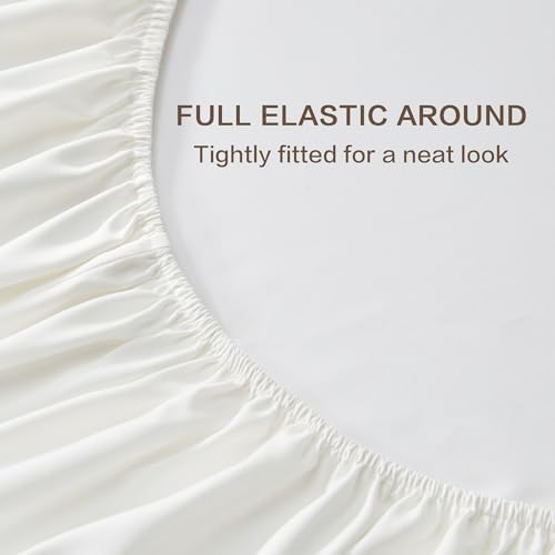 Andency Ivory Full Sheets Set 100% Viscose Derived from Bamboo