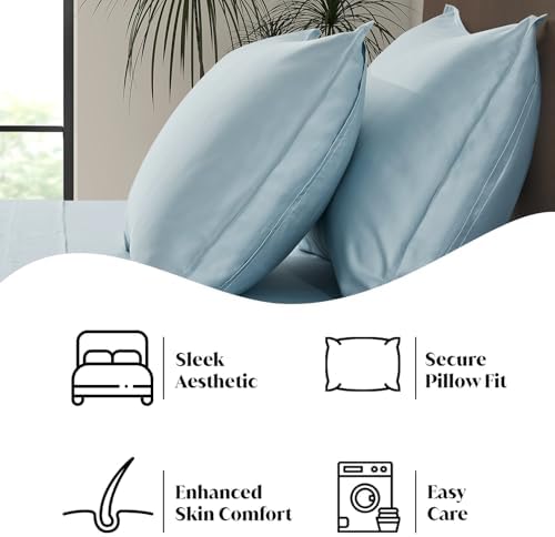 |Twin XL Size Sheet Set | Organically Grown | Ultra Soft & Cooling |100% Viscose | 17" Deep Pocket [Spa Blue]