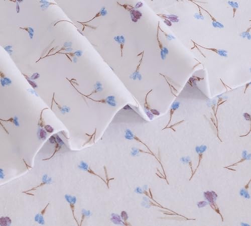 RUVANTI Flannel Sheets Set Full Size, Navlight