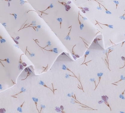 RUVANTI Flannel Sheets Set Full Size, Navlight