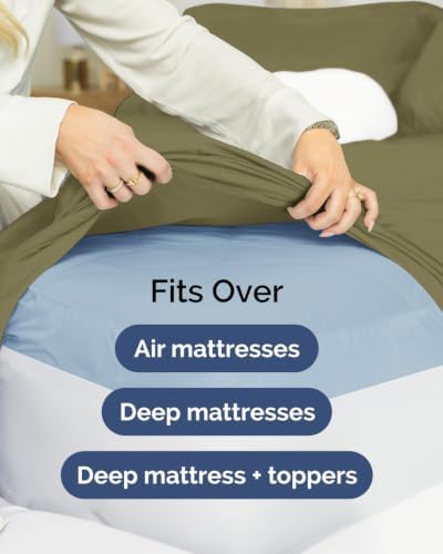 CGK Linens 2 Pack Extra Deep King Fitted Sheets - Sage Green