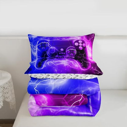 Feelyou Kids Boys Honeycomb Gamer Comforter Set King Size