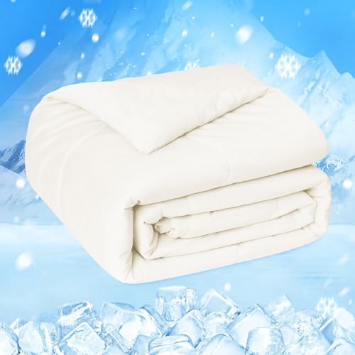 HOMFINE Cooling Comforter for Hot Sleepers King/Cal King, Beige 108"x90"