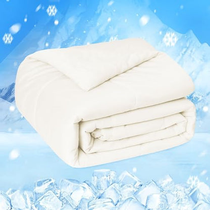 HOMFINE Cooling Comforter for Hot Sleepers King/Cal King, Beige 108"x90"